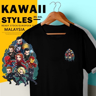 XS-5XL Avengers Heroes Marvel Characters Ready Stock 100% Cotton UNISEX Short Sleeve T-shirt Women Men Lelaki Baju_08