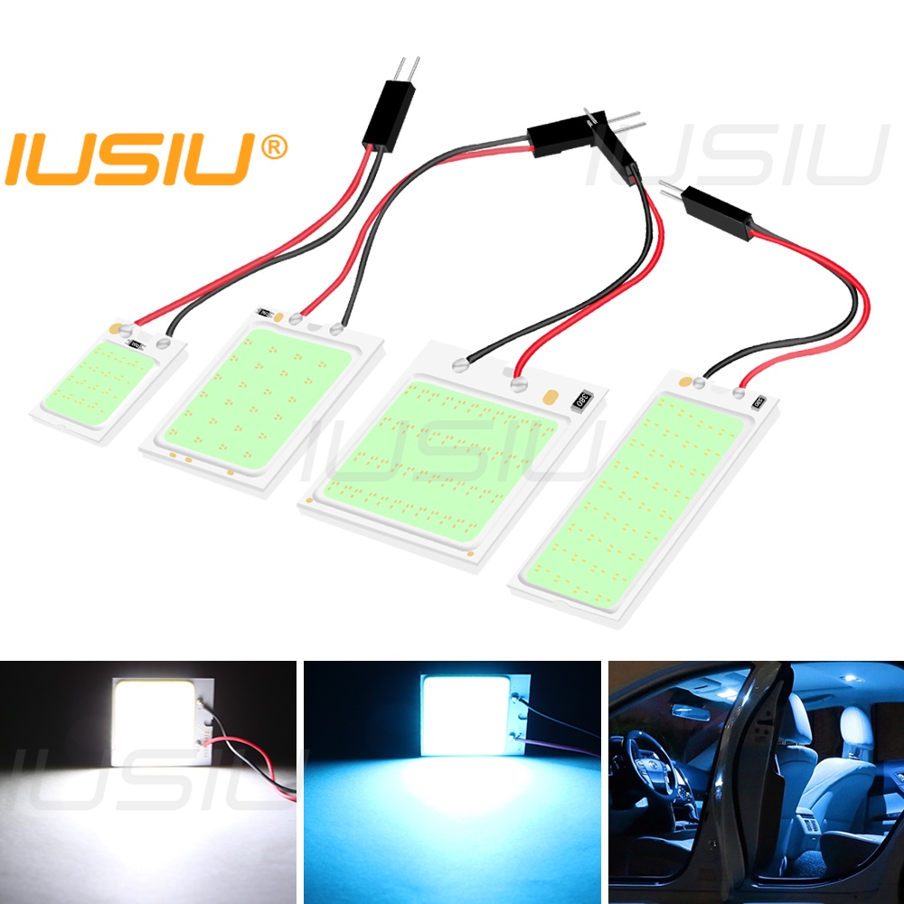 Iusiu หลอดไฟอ่านหนังสือ LED T10 BA9S T4W T10 LED 194 168 W5W COB 31 มม. C5W สําหรับติดป้ายทะเบียนรถย
