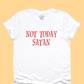 ขายดี!เสื้อยืด Not Today Satan ไม่ใช่วันนี้ซาตาน เสื้อยืดคำวัยรุ่น เสื้อยืดตลกๆ มีหลายสี ไซส์ S - 2XLS-5XL_01