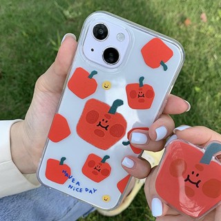 เคสโทรศัพท์มือถือ กันกระแทก ลายมะเขือเทศน่ารัก เคสไอโฟน สําหรับ Apple iPhone14 7 8 Plus Xs XR 11 12 Pro Max 13 SE case น่ารัก สวย ความงาม เคส ไอ โฟน  เคส โทรศัพท์ กรณี  เคส ใส เคสนิ่ม