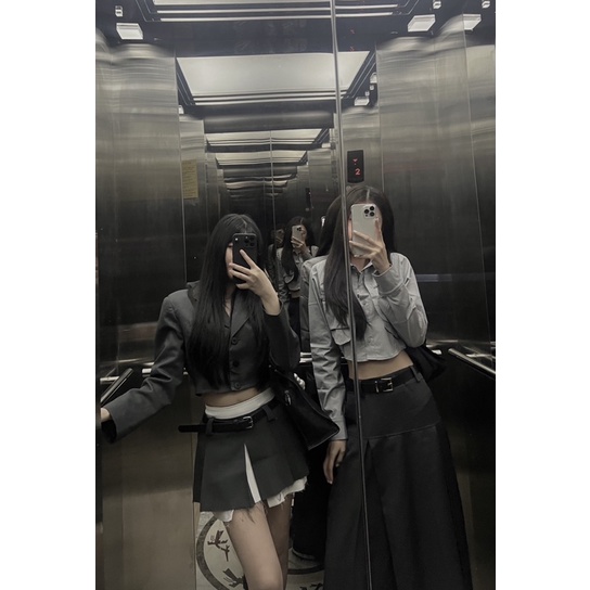 CROPTOP 2-LAYER BLAZER SET + ชุดสวย