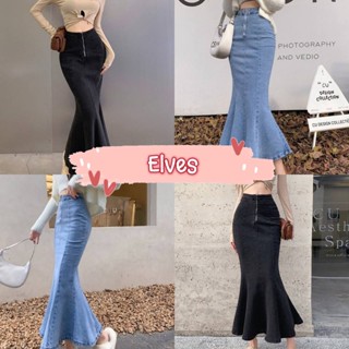 Elves✨พร้อมส่ง✨ กระโปรงเอวสูง ทรงปลายบาย ใส่ได้ทั้งหน้าและหลัง กำลังมาแรง ~908New~ -NZ