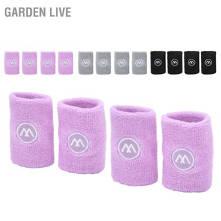  GARDEN LIVE 2 คู่ข้อมือ Sweatbands กีฬาบาสเก็ตบอลดูดซับเหงื่อสายรัดข้อมือโพลีเอสเตอร์ผ้าฝ้ายกีฬา Sweatband สำหรับผู้ชายผู้หญิง