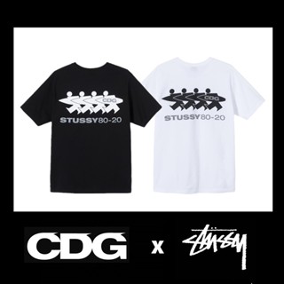 [Spot] เสื้อยืดคอกลมแขนสั้นพิมพ์ลาย Stussy Cdg 40 Th Anniversary Surfman แฟชั่นสําหรับผู้ชาย