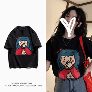[Time Special] เสื้อยืดแขนสั้น ทรงหลวม อินเทรนด์ใหม่ สําหรับนักเรียนหญิง 2023