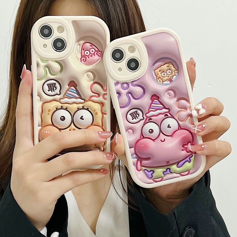 Casing Samsung Galaxy A15 A12 A13 A23 A73 A72 A53 A33 A52 A52S A11 A31 A70 A20 A30 A10S M11 M12 A22 LTE M22 M23 M32 M31 A32 A50 A50S A30S A03S A02S A21S A51 A71 4G 5G Cute Cartoon Visual 3D SpongeBob SquarePants Patrick Star Soft Phone Case XPN 39