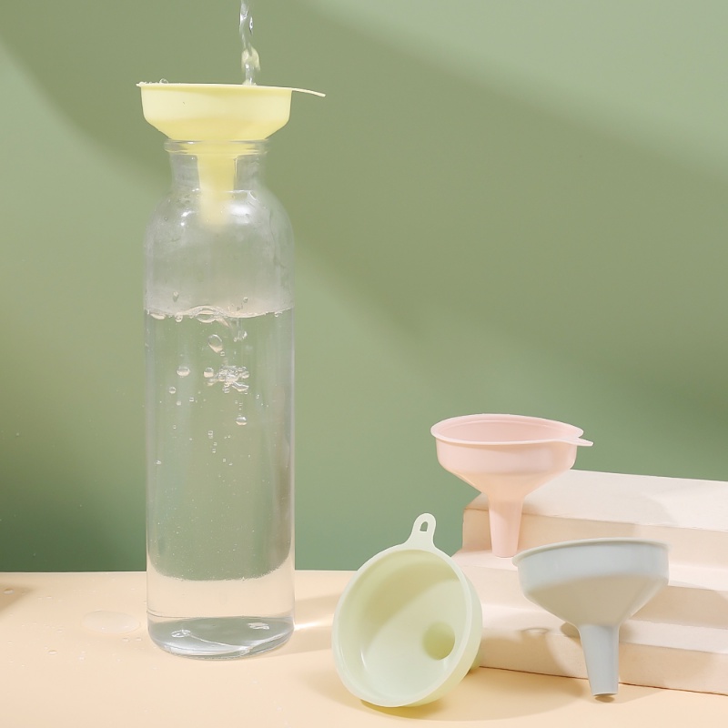 กรวยจ่ายของเหลว โลชั่น เครื่องสําอาง แบบใส ใช้ซ้ําได้ ขนาดเล็ก แบบพกพา สีมาการอง สร้างสรรค์ สําหรับห้องครัว - รูปที่ 3