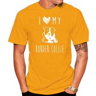 Custom I Love My Border Collie, Best Gift Tshirt Humor Anti-Wrinkle Comic Men T-Shirts Army Green Female Hip Hop_04