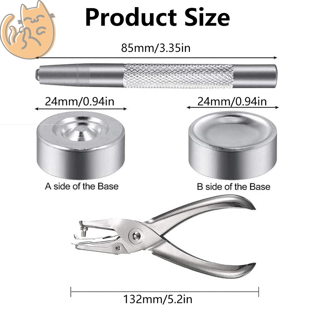 ชุดกระดุม สเตนเลส ทนทาน 200 ชิ้น พร้อมคีม SHOPTKC8635 - รูปที่ 5