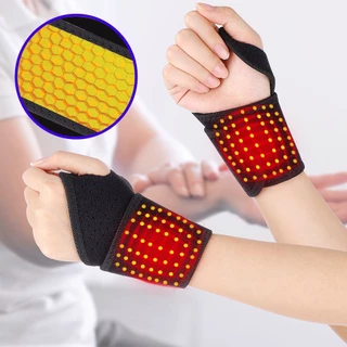 1 คู่สายรัดข้อมือความร้อนด้วยตนเองสายรัดข้อมือแม่เหล็กอบอุ่นข้อสนับสนุนสายรัดมือ