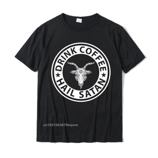 เสื้อยืดแขนสั้น ผ้าฝ้าย พิมพ์ลาย Coffee Hail Satan สไตล์คลาสสิก สําหรับผู้ชายS-5XL_04