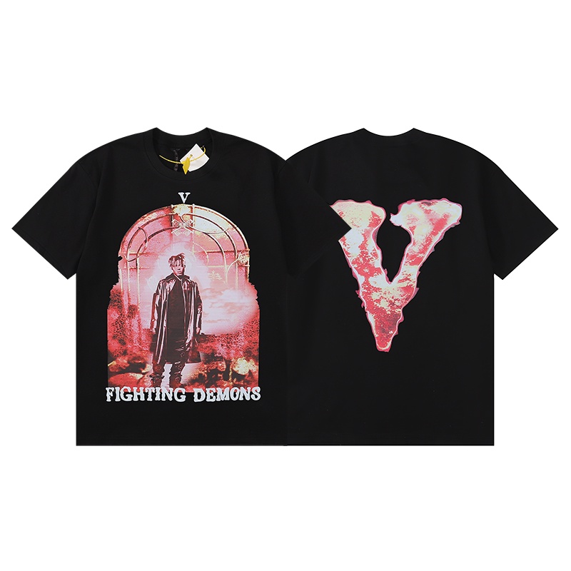 กะโหลกมนุษย์ Vlone Printing Tshirt Juice Wrld Burner Tees