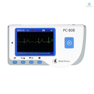 Heal Force เครื่องวัดอัตราการเต้นของหัวใจ ECG EKG แบบพกพา พร้อมสายเคเบิล USB อิเล็กโทรดกาว สายไฟตะกั่ว FDA CE A0216