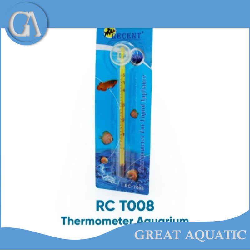 THERMOMETER RECENT 008 GLASS AQUARIUM WATER TEMPERATURE MEASURING เครื่องมือ