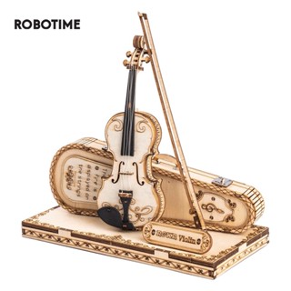 Robotime ROKR โมเดลไวโอลิน Capriccio 3D แบบไม้ ประกอบง่าย DIY สําหรับเด็กผู้ชาย&amp;amp;บล็อกตัวต่อ สําหรับเด็กผู้หญิง TG604K