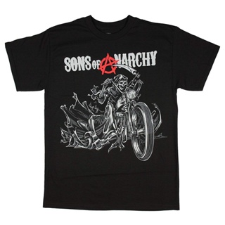 ย้อนยุคเสื้อยืดลายกราฟฟิกSons Of Anarchy Reaper On สําหรับรถจักรยานยนต์S-5XL