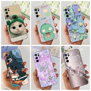 Oppo A16 A16S A16K A16e เคสโทรศัพท์ซิลิโคน TPU แบบนิ่ม ลายไดโนเสาร์ แมวน่ารัก