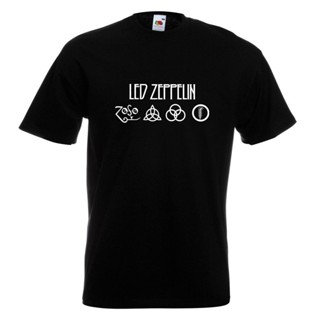 Qiuy5 {พร้อมส่ง XS-6XL} เสื้อยืดแขนสั้น พิมพ์ลายสัญลักษณ์ Led Zeppelin Zoso Jimmy Page Robert Plant John Paul Jones Bonh