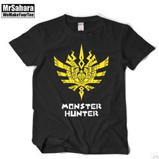 Sanc6 {พร้อมส่ง เสื้อยืดคอกลม ผ้าฝ้าย 100% พิมพ์ลายอนิเมะ Monster Hunter totem ทรงหลวม โอเวอร์ไซซ์ ไซซ์ XS-6XL สําห_01