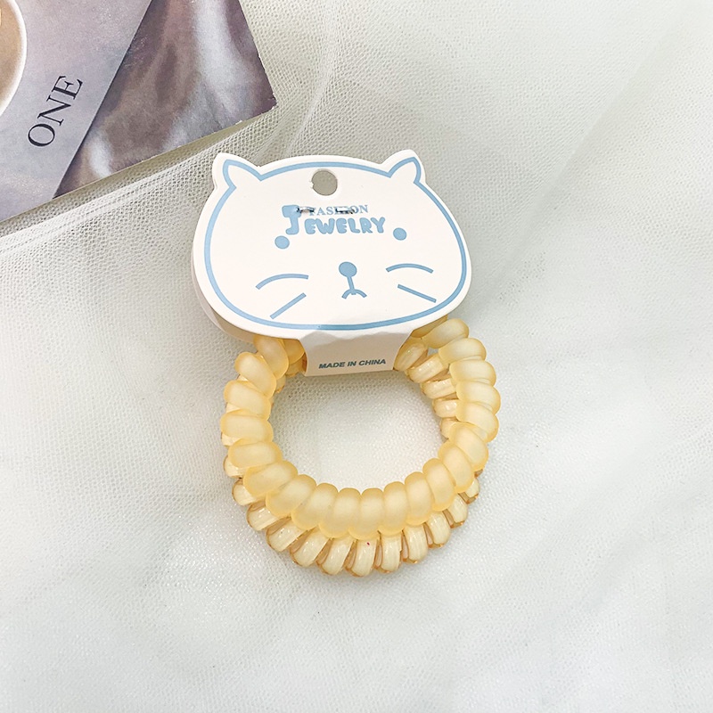 2 ชิ้น ผู้หญิง ใหม่ ยางรัดผม ในการ์ด สีลูกกวาด ใส ฝ้า โทรศัพท์ ลวด ยางรัดผม ที่เรียบง่าย และไร้รอยต่อ สายหนัง เชือกคาดศีรษะ เครื่องประดับผม
