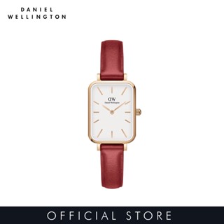 [Free Valentinegift box]Daniel Wellington นาฬิกาข้อมือ QUADRO PRESSED SUFFOLK RG White สีแดง