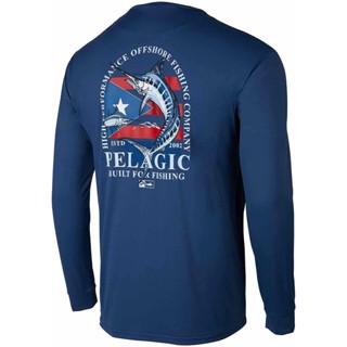 Pelagic Aquatek Puerto Rico เสื้อเชิ้ต กันแดด สําหรับผู้ชาย เหมาะกับการตกปลา