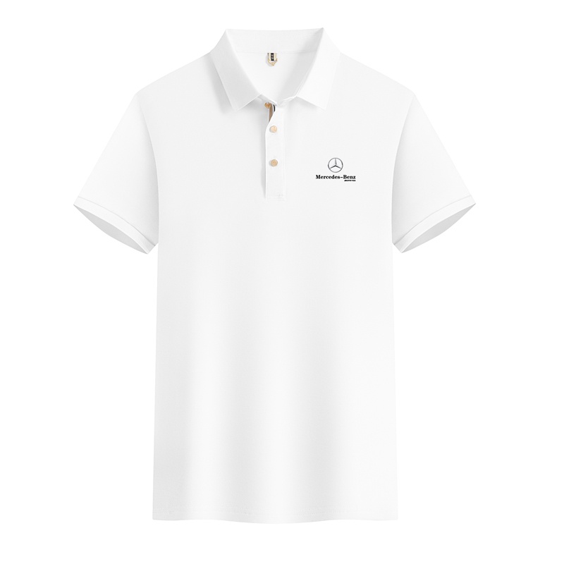 ใหม่ Mercedes-Benz เสื้อโปโลลําลอง ผ้าฝ้าย 100% สไตล์นักธุรกิจ สําหรับผู้ชาย ไซซ์ M-4XL