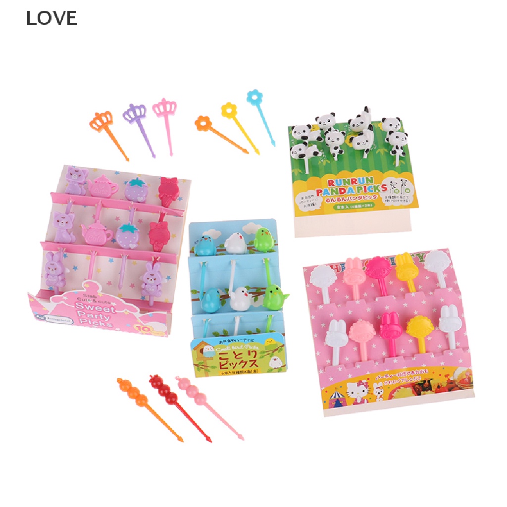 Lo ส้อมจิ้มผลไม้ พลาสติก ขนาดเล็ก ลายการ์ตูน สําหรับเด็ก ขนมเค้ก ขนมหวาน เบนโตะ SG