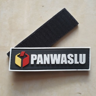 แผ่นปะยางโลโก้ สีดํา สําหรับเขียนโลโก้ panwaslu General Election Supervisory Committee Election velcro