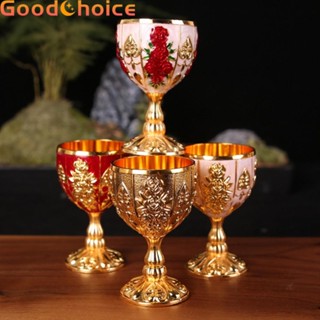 【Good】Wine Glass Holy Grail Aluminum Alloy Fake Antique/Vintage Engraving Goblet/【Ready Stock】