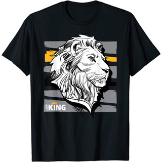 เสื้ เสื้อยืด พิมพ์ลาย Disney The Lion King Live Action Mufasa Sketched Portrait สําหรับผู้ชายS-5XL _05