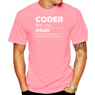 เสื้อยืดแขนสั้น ผ้าฝ้าย 100% พิมพ์ลาย Coder A Person With Magic Power Programmer สไตล์สตรีท_02