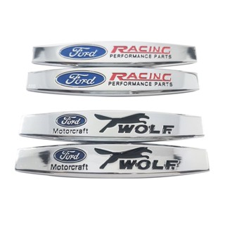 สติกเกอร์โลหะ ลายโลโก้ FORD RACING WOLF สําหรับติดตกแต่งรถยนต์ 2 ชิ้น