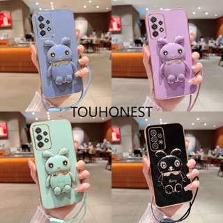 เคส Samsung Galaxy A52 เคส Samsung A13 เคส Samsung A14 เคส Samsung A34 Case Samsung A54 Case Samsung A04 Case Samsung A04E Case Samsung A21S Case Soft Silicone Shockproof Cute Rabbit Bunny Bracket Stand Phone Case With Rope โทรศัพท์มือถือ ซิลิโคนนิ่ม