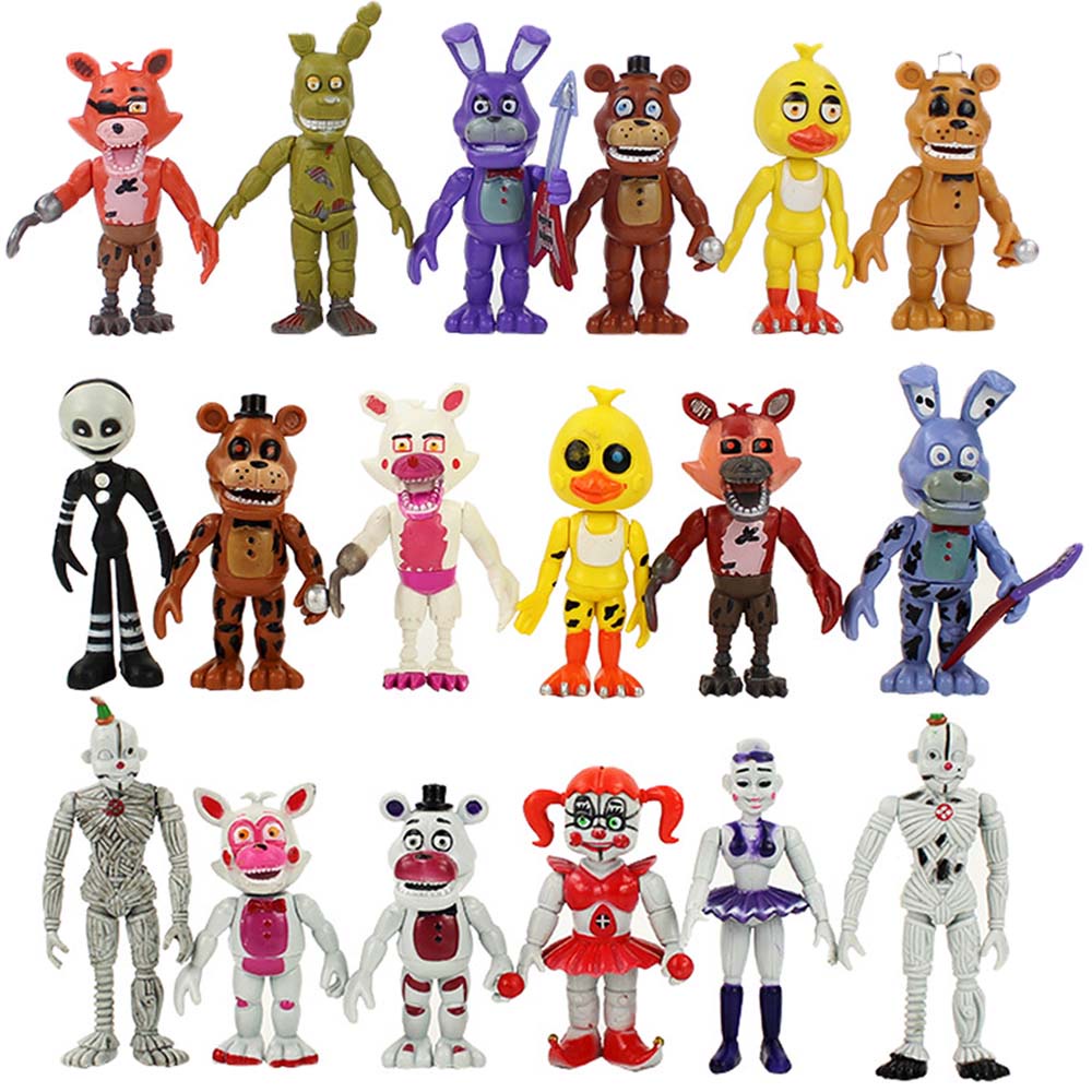 6 ชิ้น/เซ็ต 10 ซม.อะนิเมะเกม Five Nights ที่ Freddys Freddy Bonnie Chica Foxy Freddy Fazbears พิซซ่า PVC ตัวเลขการกระทําตุ๊กตาของเล่น