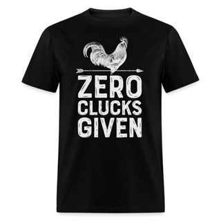 Zero Clucks Given Chicken Rooster Mens T-Shirt tops tee_02