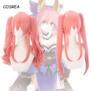 Misscoo Game Fate EXTRA Tamamo no Mae วิกผมหางม้ายาว สีชมพู สําหรับคอสเพลย์