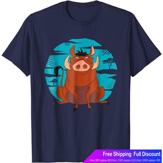 เสื้อยืด พิมพ์ลายดิสนีย์ เสือ ดิสนีย์ The Lion King happy Pumbaa Ij4E_01