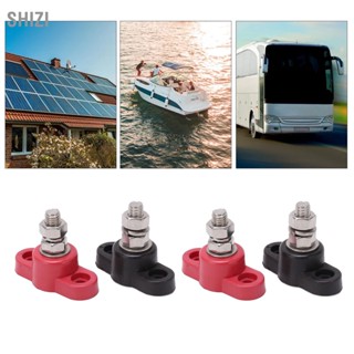 ShiZi บล็อกขั้วแบตเตอรี่ 4 ชิ้น 12V 24V ปลอดภัยสีแดงดำพลังงานสตั๊ดแบตเตอรี่แยกบล็อกโพสต์