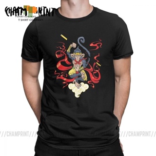 Summer T-Shirt Men s Monkey King Tai Chi Novelty    T Shirt Crewneck Clothes Birthday Present 100% Cotton Short sle_02