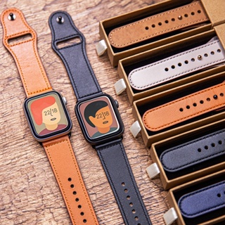 สายนาฬิกาข้อมือหนังแท้ สําหรับ iwatch band 49 มม. 45 มม. 41 มม. 44 มม. 40 มม. iwatch series ultra 8 7 6 SE 5 4 3 2 1 42 มม. 38 มม.