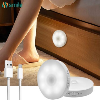 ღ Motion Sensor ไฟ Led Usb ชาร์จไฟได้ประหยัดพลังงานโคมไฟห้องนอนตู้ครัว Light Wireless Closet Light บันไดตู้ตู้เสื้อผ้า Body Induction โคมไฟ