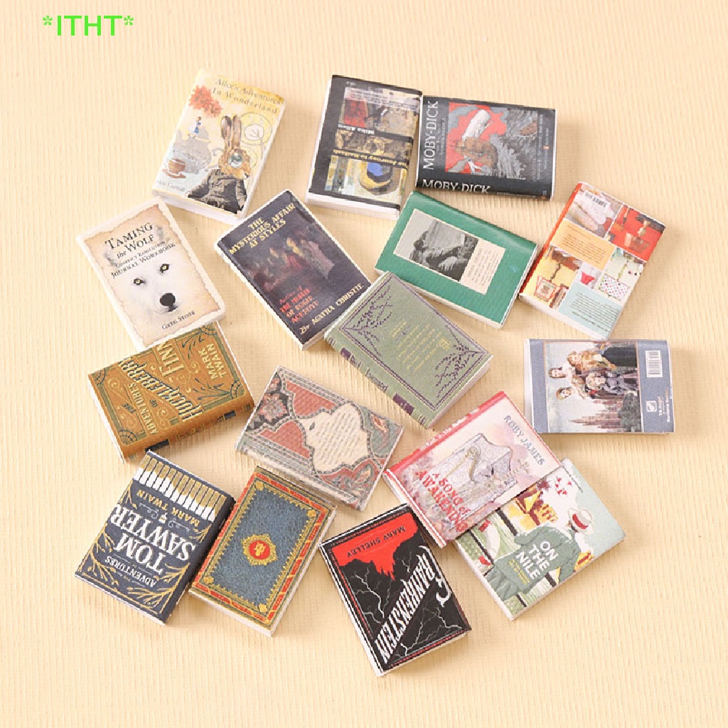 Itht> ใหม่ โมเดลหนังสือภาษาอังกฤษจําลอง เฟอร์นิเจอร์ สําหรับตกแต่งบ้านตุ๊กตา 1:12