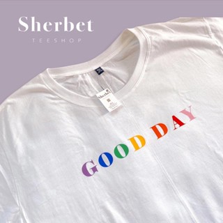 เสื้อยืด gooddayอักษรหลายสี*☺︎︎|sherbet.teeshop