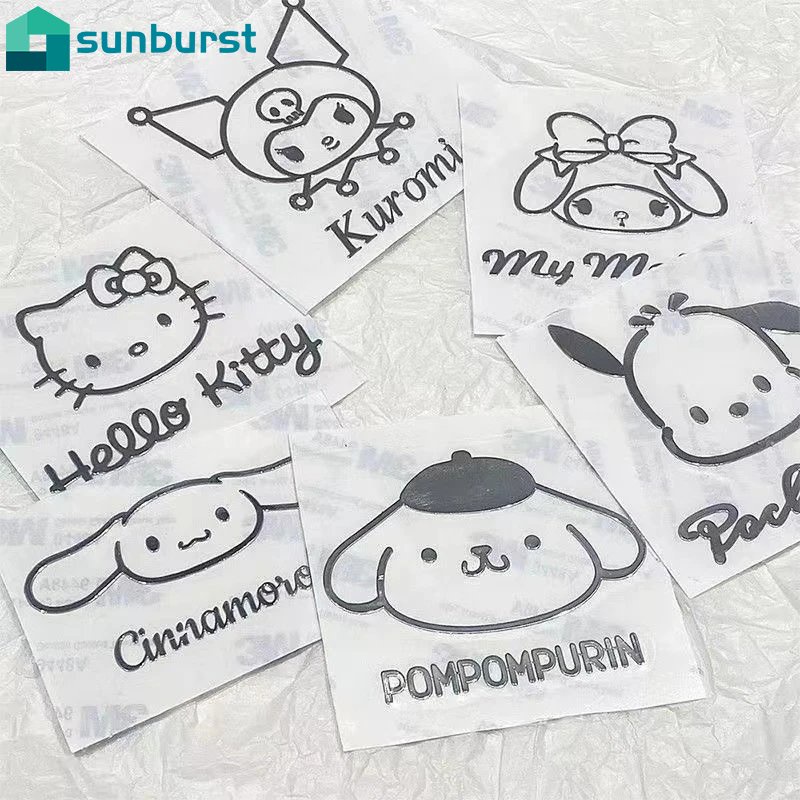 SANRIO สติกเกอร์โลหะ กันน้ํา ลายการ์ตูน Kulomi Melody แบบเรียบง่าย สําหรับตกแต่ง