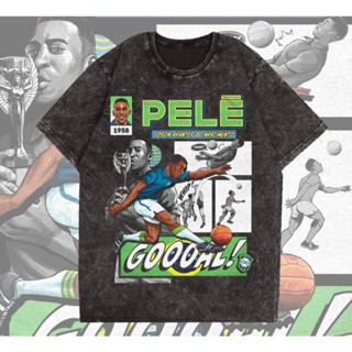 oversize T-shirt เสื้อยืด พิมพ์ลาย The Legend Pelé สไตล์วินเทจ S-5XL