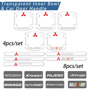 สติกเกอร์ติดมือจับประตูรถยนต์ ป้องกันรอยขีดข่วน สําหรับ Xpander Mirage Attrage Outlander Xpander Cross Rallart