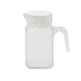 เหยือกน้ำพร้อมฝา มล.Glass 450 ขนาด JugWith PlasticLid 450ml.