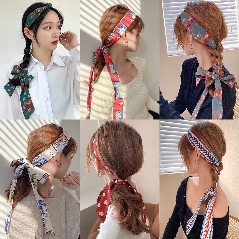 ที่คาดผม ผ้าพันคอ ผ้าเรยอน ทรงสามเหลี่ยม แบบบาง แต่งลูกไม้ แฟชั่นสไตล์เกาหลี สําหรับผู้หญิง