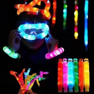 ของเล่นฟิดเจ็ต หลอดลูกฟูก เรืองแสง Led สีสดใส DIY